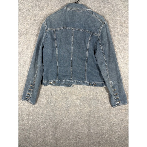 Tahari Denim Jacket Blue Jean Jacket Mens Classic Trucker Style - Picture 7 of 7